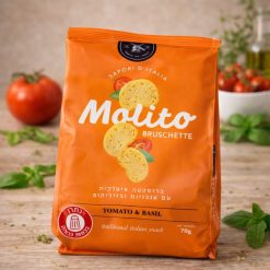 חטיף ברוסקטה עם עגבניות ובזיליקום